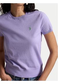 Polo Ralph Lauren T-Shirt 211971872505 Fioletowy jasny Regular Fit. Typ kołnierza: polo. Kolor: fioletowy. Materiał: bawełna #5