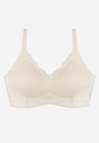 Born2be - Jasnobeżowy Usztywniany Biustonosz Bezszwowy Bez Fiszbin Pretiona. Kolor: beżowy. Materiał: materiał #4