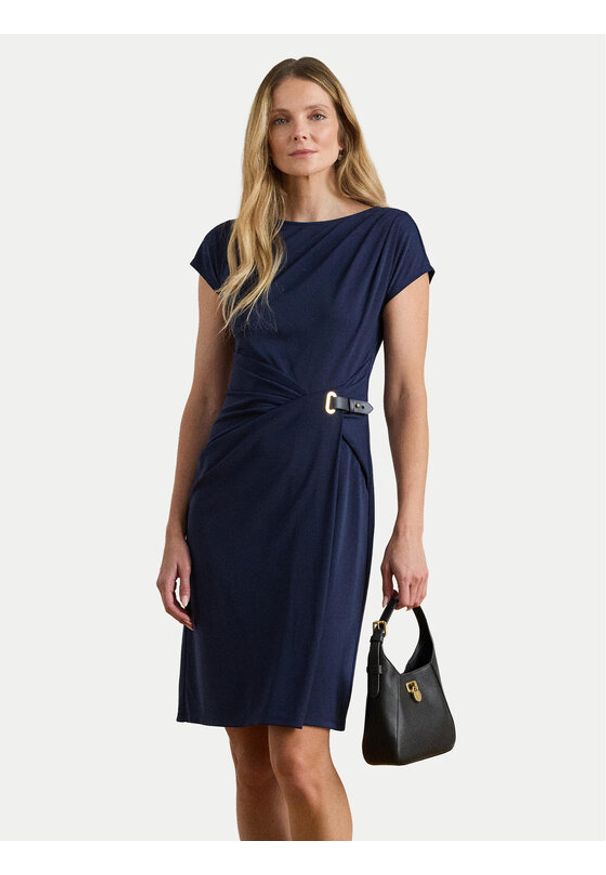 Lauren Ralph Lauren - LAUREN RALPH LAUREN Sukienka koktajlowa 200P03763001 Granatowy Slim Fit. Kolor: niebieski. Materiał: syntetyk. Styl: wizytowy