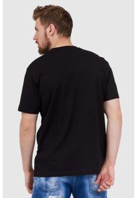 Diesel - DIESEL Czarny t-shirt męski z wytłaczanym logo, Rozmiar S. Kolor: czarny. Materiał: prążkowany