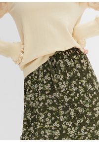 bonprix - Spódnica z siatkowego materiału. Kolor: zielony. Materiał: materiał