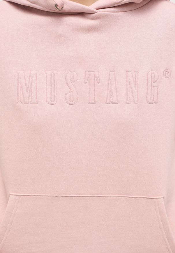 Mustang - DAMSKA BLUZA Z KAPTIREM MUSTANG Bianca H Logo Pale Mauve 1014240 8094