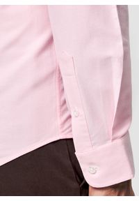 Pako Lorente - PAKO LORENTE – Różowa koszula męska. Typ kołnierza: button down. Kolor: różowy, szary, biały. Materiał: poliester, bawełna. Długość rękawa: długi rękaw. Długość: długie #3