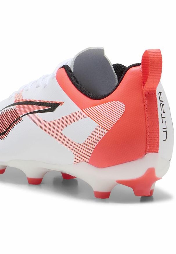 Puma - Młodzieżowe buty ULTRA 5 PLAY FG/AG PUMA White Black Glowing Red. Kolor: biały, czerwony, wielokolorowy, czarny