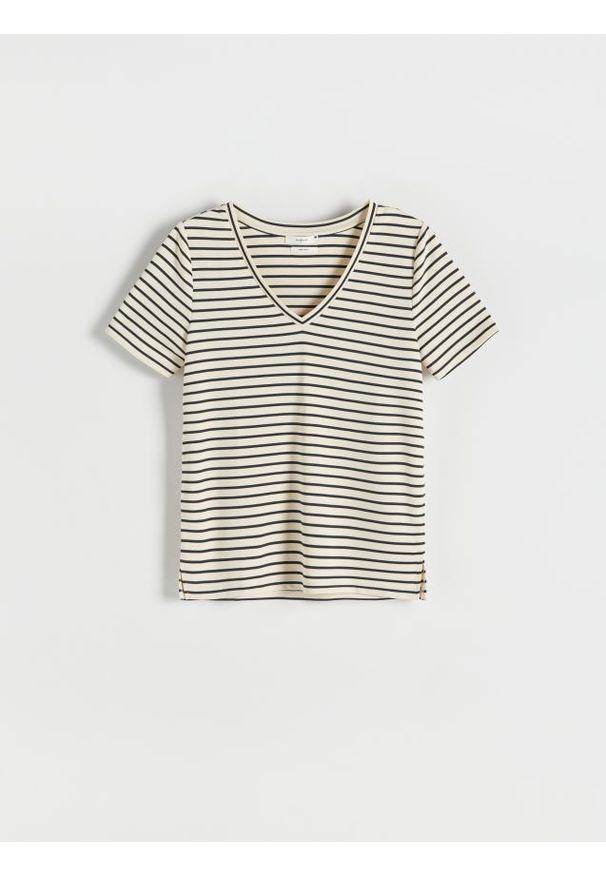 Reserved - T-shirt regular z modalem - wielobarwny. Materiał: dzianina