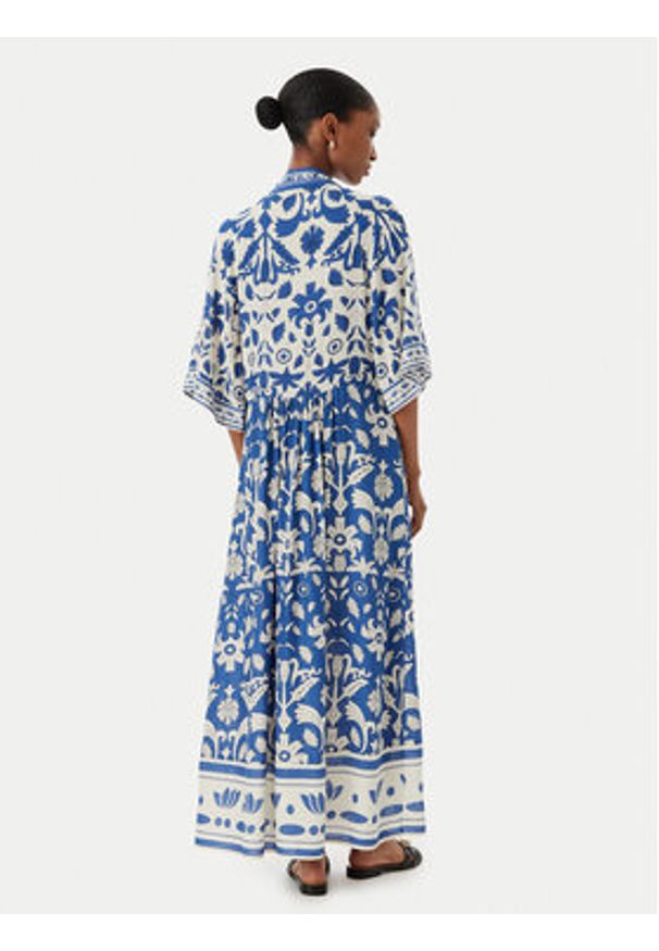 LOLA CASADEMUNT Sukienka codzienna LS2616032 Niebieski Regular Fit. Okazja: na co dzień. Kolor: niebieski. Materiał: wiskoza. Typ sukienki: proste. Styl: casual