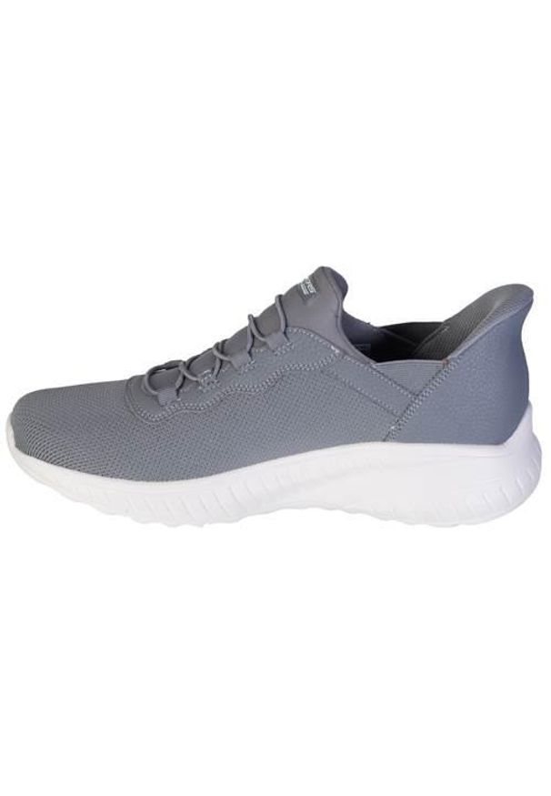 skechers - Buty do chodzenia męskie Skechers Slip-ins. Zapięcie: sznurówki. Kolor: szary. Materiał: tkanina. Szerokość cholewki: normalna. Sport: turystyka piesza