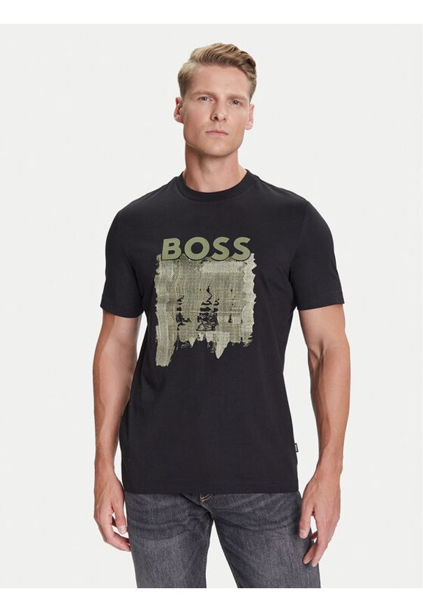 BOSS T-Shirt C-Thompson 214 50543916 Czarny Regular Fit. Kolor: czarny. Materiał: bawełna