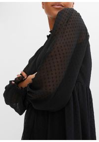 bonprix - Sukienka mini. Kolor: czarny. Materiał: szyfon. Długość: mini #2