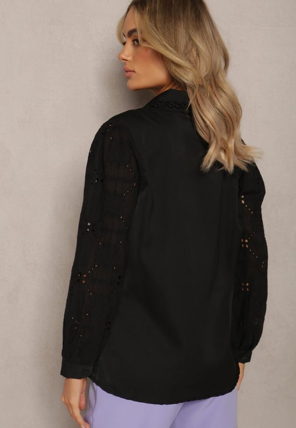 Renee - Czarna Koszula w Stylu Boho z Ozdobnym Haftem Anvia. Kolor: czarny. Wzór: haft. Styl: boho
