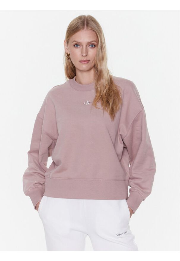 Bluza Calvin Klein Jeans. Kolor: różowy, beżowy. Materiał: bawełna
