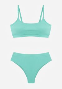 Born2be - Jasnozielone Prążkowane Bikini o Klasycznym Kroju z Regulacją Ramiączek Shariesh. Kolekcja: plus size. Kolor: zielony. Materiał: prążkowany. Długość: długie #5