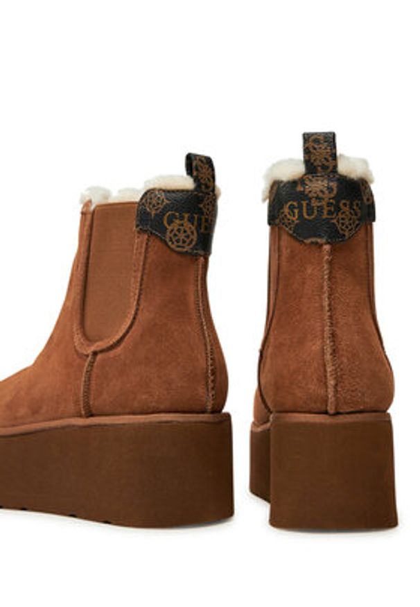 Guess Botki Jilaine2 FLFJL2 LEA10 Brązowy. Kolor: brązowy. Materiał: zamsz, skóra