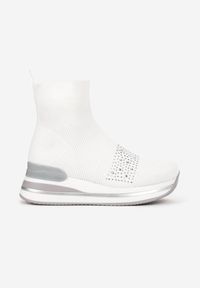 Born2be - Białe Sneakersy Coraly. Nosek buta: okrągły. Kolor: biały. Materiał: materiał. Sezon: wiosna, jesień. Obcas: na obcasie. Wysokość obcasa: niski #3