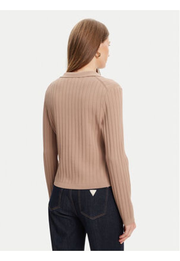 Guess Kardigan W5YR11 Z0130 Beżowy Regular Fit. Kolor: beżowy. Materiał: wiskoza