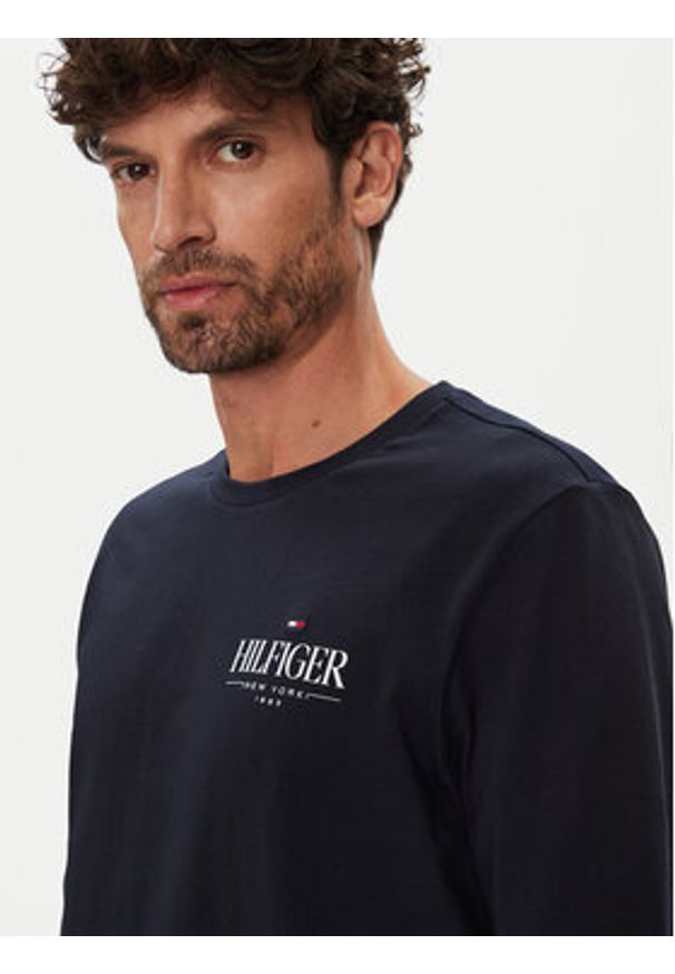 TOMMY HILFIGER - Tommy Hilfiger Longsleeve Stack MW0MW41293 Granatowy Regular Fit. Kolor: niebieski. Materiał: bawełna. Długość rękawa: długi rękaw