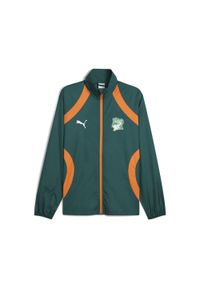 Puma - Męska kurtka przedmeczowa Wybrzeże Kości Słoniowej 2025 PUMA. Kolor: pomarańczowy, żółty, wielokolorowy, zielony. Wzór: nadruk. Sport: piłka nożna #1