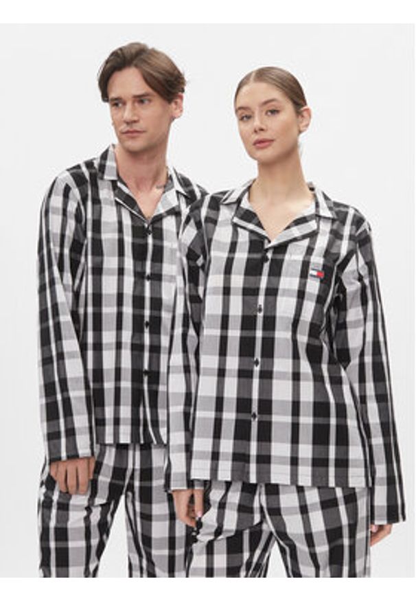Tommy Jeans Piżama UU0UU00084 Czarny Regular Fit. Kolor: czarny. Materiał: bawełna