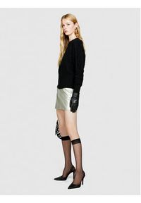 Sisley Sweter 17L3M103W Czarny Boxy Fit. Kolor: czarny. Materiał: wełna