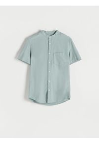 Reserved - Koszula regular fit - miętowy. Kolor: miętowy. Materiał: bawełna #1