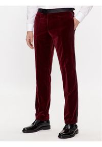 BOSS - Boss Spodnie garniturowe H-Genius-Tux-231 50484723 Bordowy Slim Fit. Kolor: czerwony. Materiał: bawełna #1