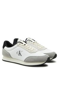 Calvin Klein Jeans Sneakersy Retro Runner Iconic Snk YM0YM01119 Biały. Kolor: biały. Materiał: zamsz, skóra