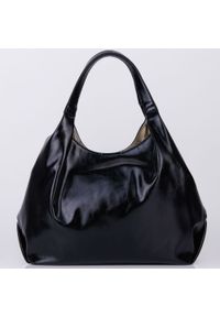 Inna - Torebka damska Monnari worek na ramię czarna. Kolor: czarny. Materiał: skórzane. Styl: elegancki. Rodzaj torebki: na ramię #4