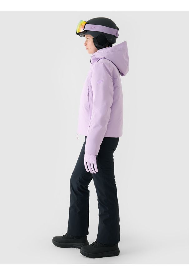 4f - 4F Kurtka narciarska membrana Dermizax 20000 damska - fioletowa XXL. Typ kołnierza: kaptur. Kolor: fioletowy. Materiał: dzianina, materiał, tkanina. Długość: długie. Wzór: aplikacja. Sezon: zima. Styl: klasyczny