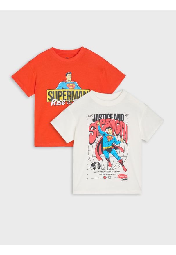 Sinsay - Koszulki 2 pack Superman - wielobarwny. Wzór: motyw z bajki