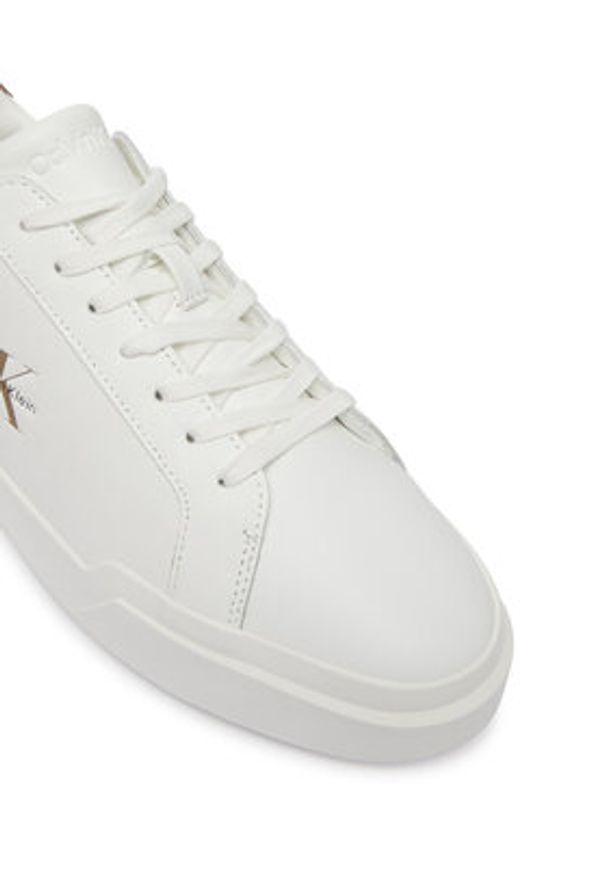 Calvin Klein Sneakersy Chunky Cupsole Laceup Lth YM0YM01344 Biały. Kolor: biały. Materiał: skóra