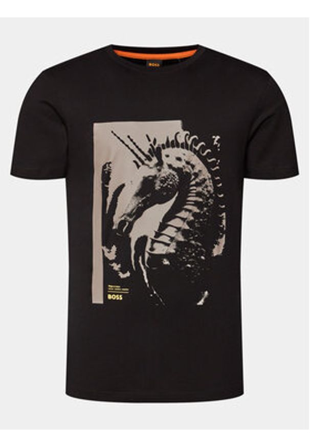 BOSS - Boss T-Shirt Te_Sea_Horse 50515626 Czarny Regular Fit. Kolor: czarny. Materiał: bawełna