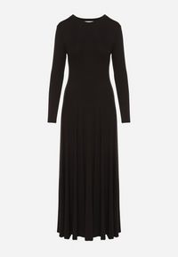 Born2be - Czarna Bawełniana Sukienka o Rozkloszowanym Kroju Tuselenea. Okazja: na co dzień. Kolor: czarny. Materiał: bawełna. Typ sukienki: proste. Styl: casual, elegancki #6