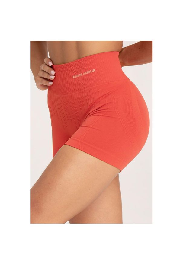 GYM GLAMOUR - Spodenki fitness damskie Gym Glamour push up 2.0. Kolor: pomarańczowy. Sport: fitness