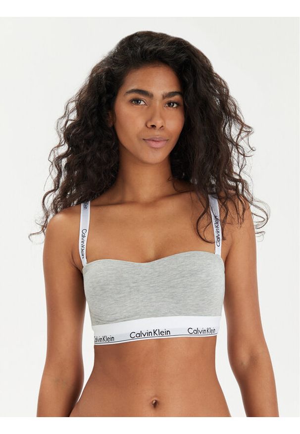 Calvin Klein Underwear Biustonosz bezfiszbinowy 000QF7628E Szary. Kolor: szary. Materiał: bawełna