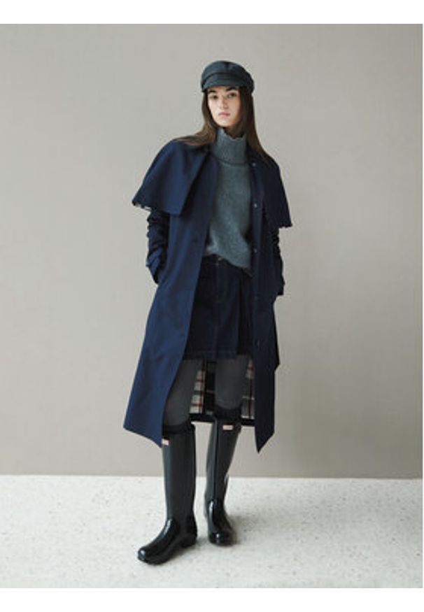 Hunter Trencz Keltie HARW0014251 Granatowy Regular Fit. Kolor: niebieski. Materiał: bawełna