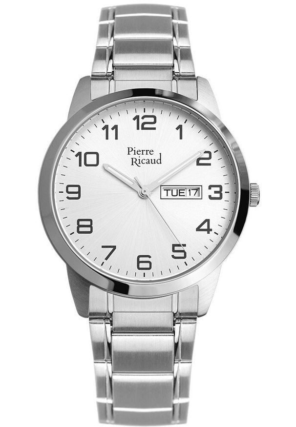 Zegarek Pierre Ricaud Zegarek męski Pierre Ricaud P15477.5123Q srebrny. Kolor: srebrny