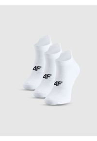 4f - 4F Skarpetki treningowe przed kostkę (3-pack) damskie - białe 39-42. Kolor: biały. Materiał: materiał, elastan, włókno, syntetyk. Sport: kolarstwo, fitness