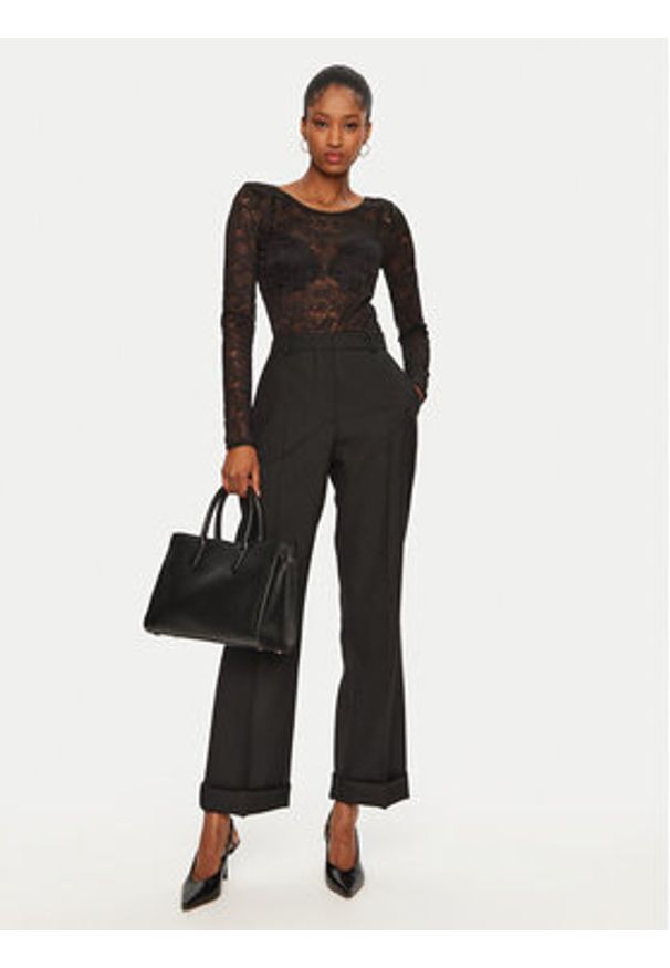 Morgan Body 242-TLACE Czarny Slim Fit. Kolor: czarny. Materiał: syntetyk