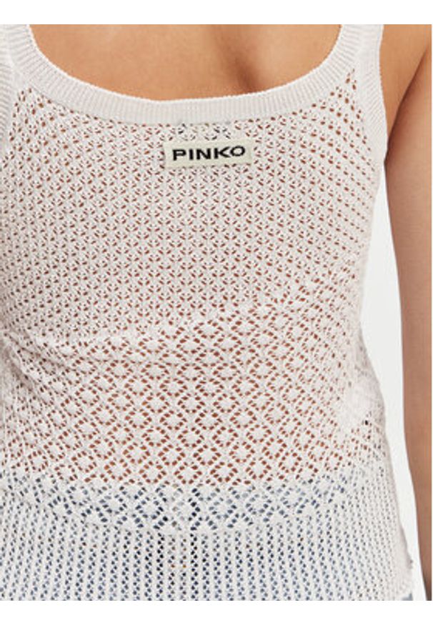 Pinko - PINKO Top 104642 A2EB Z04 Biały Regular Fit. Kolor: biały. Materiał: wiskoza