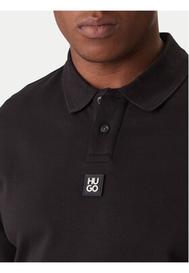 Hugo - HUGO Polo Deabono_D 50517638 Czarny Regular Fit. Typ kołnierza: polo. Kolor: czarny. Materiał: bawełna