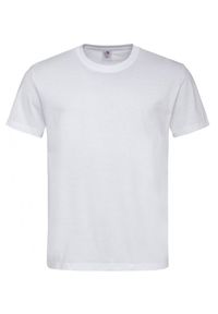 Stedman - Biały Bawełniany T-Shirt Męski Bez Nadruku -STEDMAN- Koszulka, Krótki Rękaw, Basic, U-neck. Okazja: na co dzień. Kolor: biały. Materiał: bawełna. Długość rękawa: krótki rękaw. Długość: krótkie. Styl: casual #1