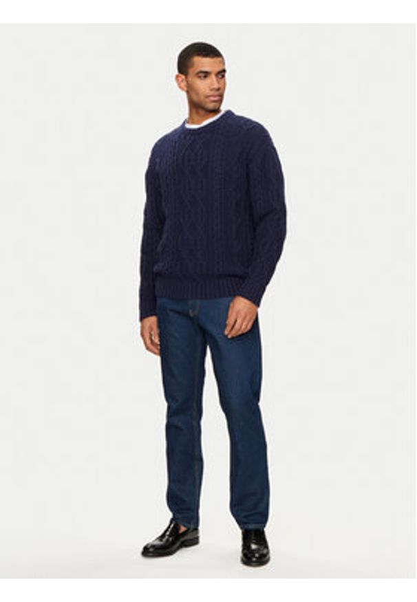 GAP - Gap Sweter 787133-00 Granatowy Relaxed Fit. Kolor: niebieski. Materiał: bawełna, syntetyk