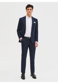 Pako Lorente - PAKO LORENTE – Granatowa marynarka garniturowa. Okazja: na spotkanie biznesowe. Kolor: niebieski. Materiał: wełna, poliester, elastan. Wzór: gładki. Styl: biznesowy #3