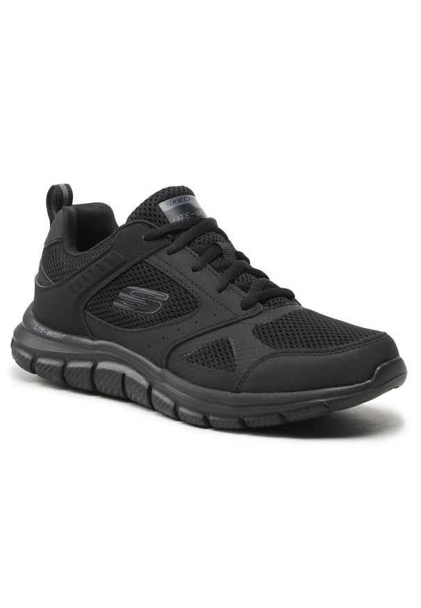 skechers - Buty męskie SKECHERS Track Syntac. Okazja: na co dzień. Kolor: czarny. Materiał: skóra. Sport: fitness