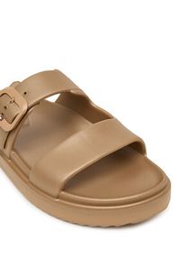 TOMMY HILFIGER - Tommy Hilfiger Klapki Double Strap FW0FW09114 Beżowy. Kolor: beżowy. Materiał: syntetyk #3