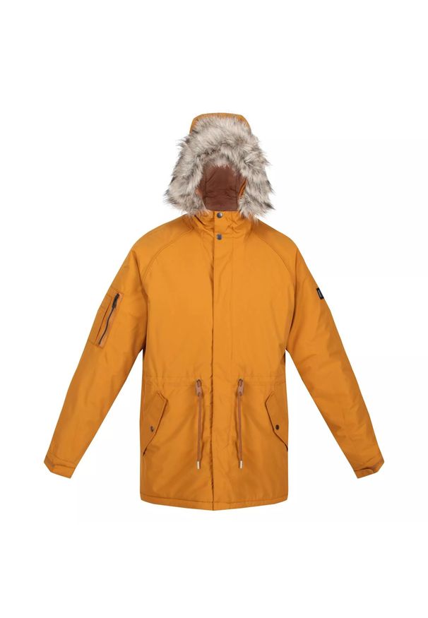Regatta - Kurtka Parka Zimowa Męska Salinger III. Kolor: pomarańczowy, wielokolorowy, brązowy, żółty. Sezon: zima. Sport: turystyka piesza