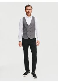 Pako Lorente - PAKO LORENTE – Szara dwurzędowa kamizelka męska. Kolor: szary. Materiał: poliester, elastan, wiskoza. Styl: elegancki, młodzieżowy #6
