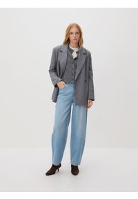 Reserved - Jeansy barrel leg - niebieski. Kolor: niebieski #1