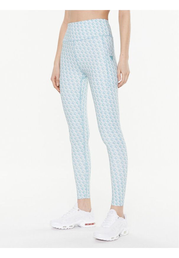 Guess Legginsy V3GB02 MC03W Błękitny Slim Fit. Kolor: niebieski. Materiał: syntetyk
