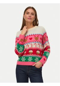 Vero Moda Sweter New Christmas 10334011 Kolorowy Regular Fit. Materiał: syntetyk. Wzór: kolorowy #1